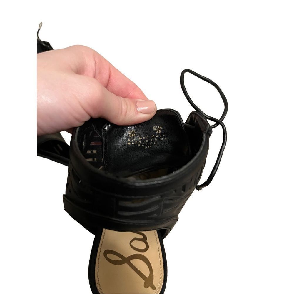 Sam Edelman Rocco Black Cut Out Lace Up Open Toe‎ Heel Bootie Size 8 - Picture 12 of 12